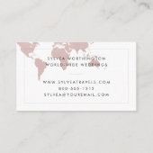 Carte De Visite Voyage Rose Gold Pink World Map (Dos)