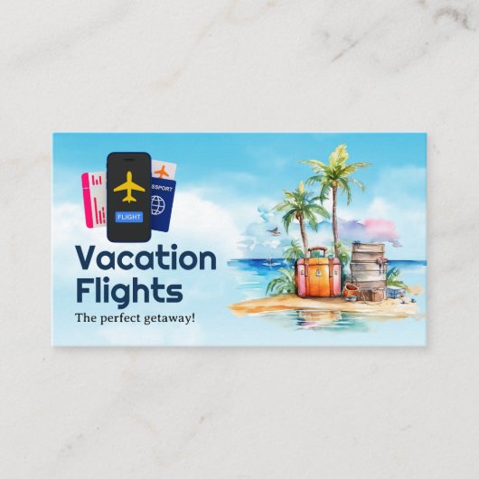 Carte De Visite Voyage vacances été | Vol d'avion de passeport (Devant)