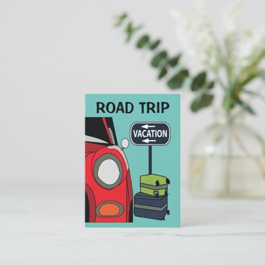 Carte De Visite Voyage Vacances Route Voyage (Debout devant)