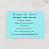 Carte De Visite Voyez le professionnel de perle de beauté (Dos)