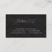 Carte De Visite Vrai agent immobilier élégant de mariage damassé (Dos)