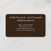 Carte De Visite Vrai agent immobilier simple et élégant (Dos)