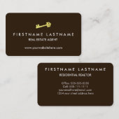 Carte De Visite Vrai agent immobilier simple et élégant (Devant / Derrière)