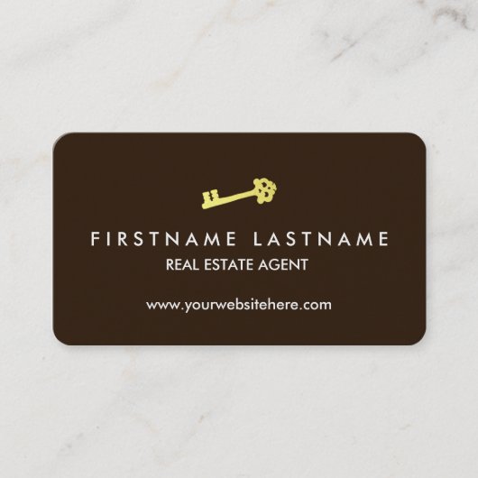 Carte De Visite Vrai agent immobilier simple et élégant (Devant)