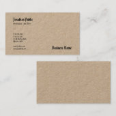 Carte De Visite Vrai modèle élégant de papier d'emballage de (Devant / Derrière)