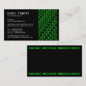 Carte De Visite Vraie écriture étrangère (Devant / Derrière)