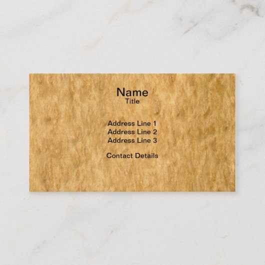 Carte De Visite Vraie fibre de bois balayée de placage de bavures (Devant)