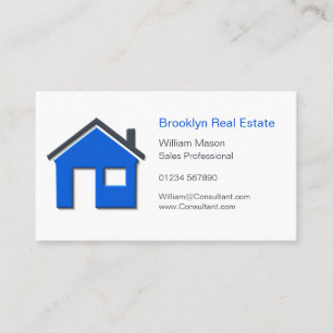 Carte De Visite Vraie voiture simple d'agent immobilier d'icône à
