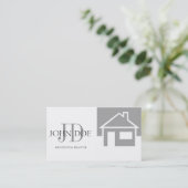 Carte De Visite Vrais Chambre/monogramme d'argent d'agent (Debout devant)