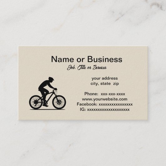 CARTE DE VISITE VTT (Devant)