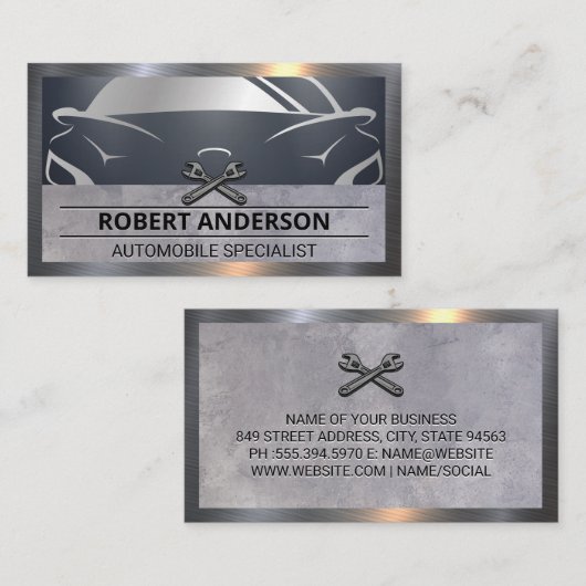 Carte De Visite Vue avant automatique | Logos des clés (Devant / Derrière)