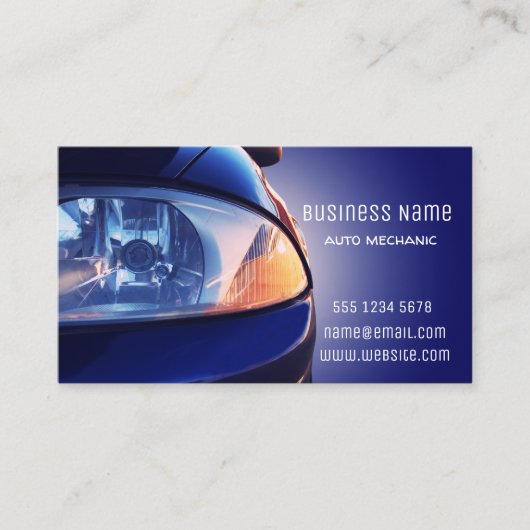 Carte De Visite Vue avant de la voiture (Devant)