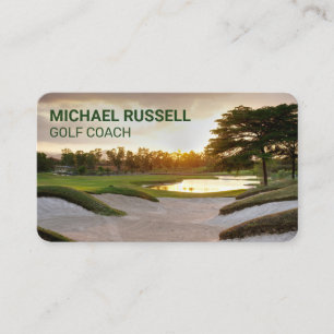 Carte De Visite Vue de bac à sable de parcours de golf Entraîneu