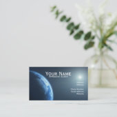 Carte De Visite Vue de l'espace de la terre de planète (Debout devant)
