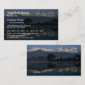 Carte De Visite Vue de Macchapuchhre au-dessus de lac Pokhara, (Devant / Derrière)