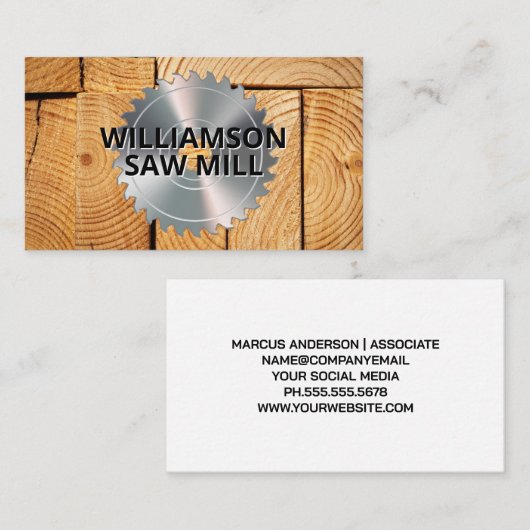 Carte De Visite Vue de table | Sciage | Bois coupé (Devant / Derrière)