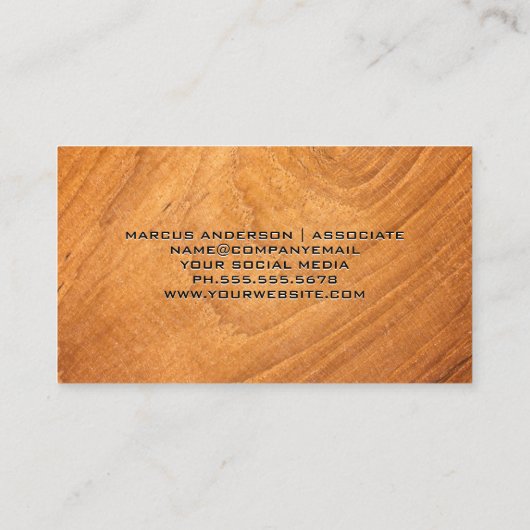 Carte De Visite Vue de table | Sciage | Jardin de bois (Dos)