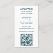 Carte De Visite Vue depuis Balcon Location de vacances Realtor QR  (Dos)