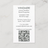 Carte De Visite Vue depuis Terrace Location de vacances Realtor QR (Dos)