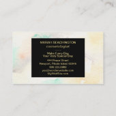 Carte De Visite Vue en pastel abstraite d'or de parties (Dos)