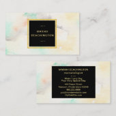 Carte De Visite Vue en pastel abstraite d'or de parties (Devant / Derrière)