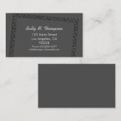 Carte De Visite vue gris-foncé de frontière (Devant / Derrière)