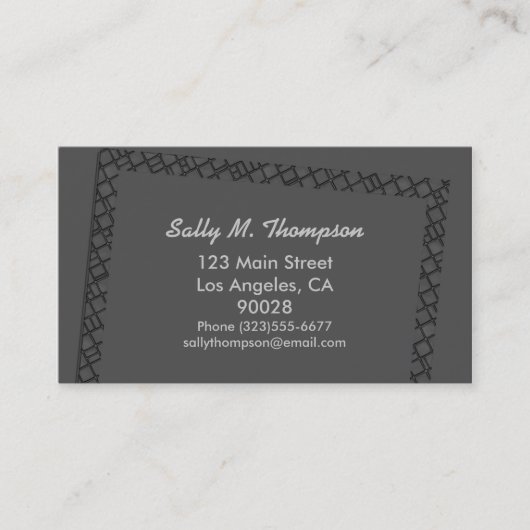 Carte De Visite vue gris-foncé de frontière (Devant)