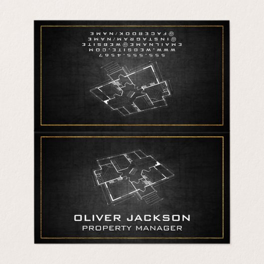 Carte De Visite Vue principale du plan (Extérieur déplié)