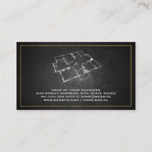 Carte De Visite Vue principale du plan | Outils d'architecture (Dos)