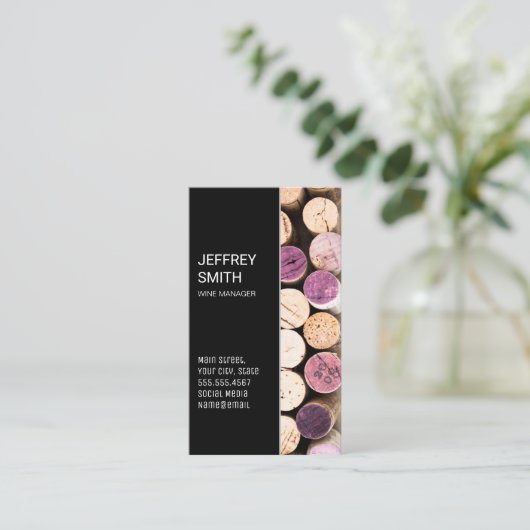 Carte De Visite Vue supérieure Corks | Vin (Debout devant)