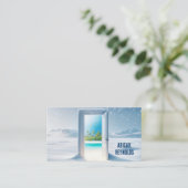 Carte De Visite Vue sur l'île tropicale à la porte d'hiver (Debout devant)