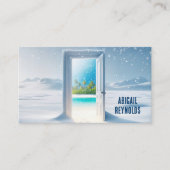 Carte De Visite Vue sur l'île tropicale à la porte d'hiver (Devant)