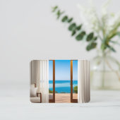 Carte De Visite Vue Tropicale à la porte (Debout devant)