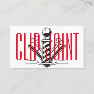 Carte De Visite w/BarberPole rayé rouge et blanc, rasoir droit