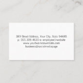 Carte De Visite Wafer et sirop de chocolat | Épingle (Dos)