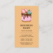 Carte De Visite Waffle Pink Frosting Dristing Chef Pâtisserie (Dos)