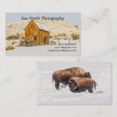 Carte De Visite Wagon, Outhouse, Grange, Bison Américain, Buffalo (Devant / Derrière)