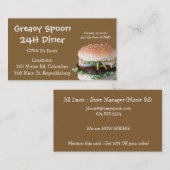 Carte de visite : : Wagon-restaurant d'hamburger (Devant / Derrière)