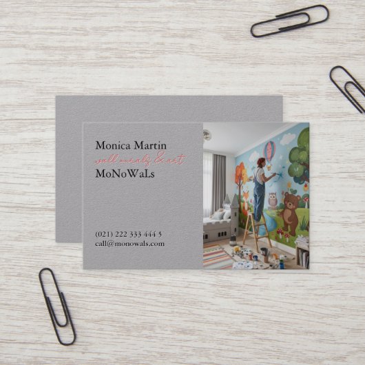 Carte De Visite Wall Mural Painter  (Devant/Arrière en situation)