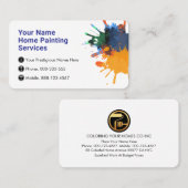 Carte De Visite Wall Paint Splatter Home Painting Painter (Devant / Derrière)