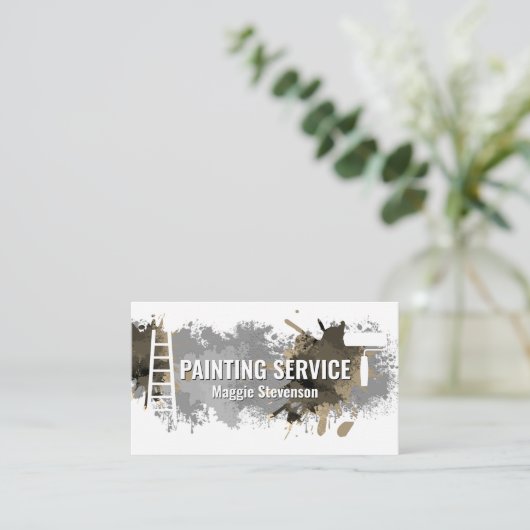 Carte De Visite Wall Paint Splatter Home Remodeling (Debout devant)