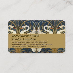 Carte De Visite Walter Crane - Swan, Rush Et Iris Art Nouveau