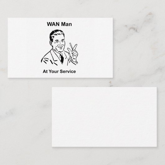 Carte De Visite WAN Man À Votre Service Retro Tech (Devant / Derrière)