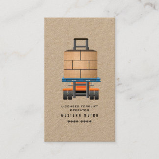 Carte De Visite Warehouse Heavy Lifting Fork Lift Driver Operator