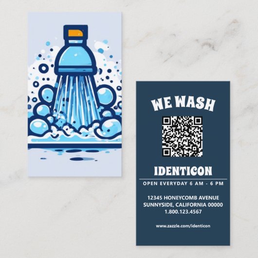 Carte De Visite WASH with QR code (Devant / Derrière)