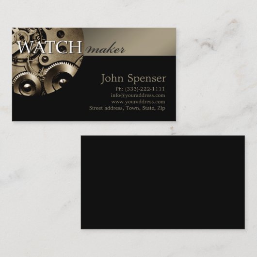 Carte de visite Watchmaker Classy (Devant / Derrière)