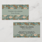 Carte De Visite Water Lys Lily Art Nouveau Nature (Devant / Derrière)