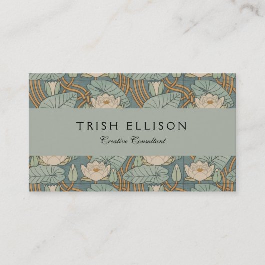 Carte De Visite Water Lys Lily Art Nouveau Nature (Devant)