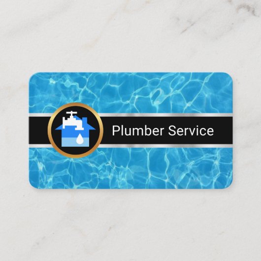 Carte De Visite Water Surface Plumber Service (Devant)