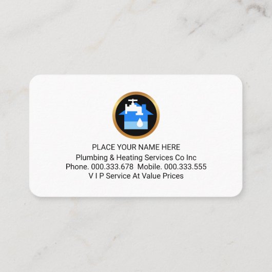 Carte De Visite Water Surface Plumber Service (Dos)